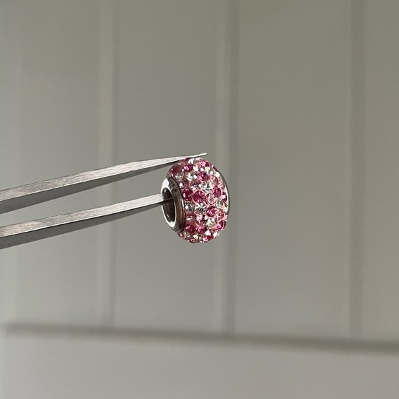 Pink Rhinestone Charm (NOT Pandora) - Picture 1 of 7